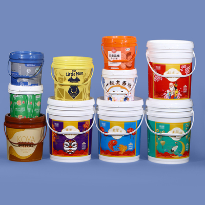 kaufen Verkauf Lebensmittelqualität 1L-20L Kunststofffarbe Eimer mit Greifer Versiegelung Deckel und individuelles Logo Online-Herstellung