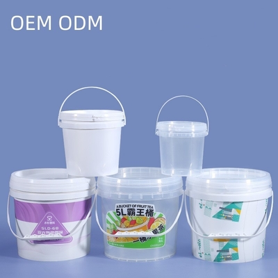 kaufen 6L Hausgeschirr Klar-Plastik-Rund-Custom-Druck-Candy Popcorn-Cookie-Eimer mit Deckel Online-Herstellung