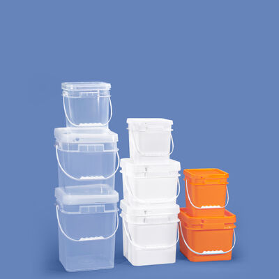 kaufen 16L Weiß Transparent Orange PP Quadrat Bucket Plastikbehälter 16 Liter ODM OEM Online-Herstellung
