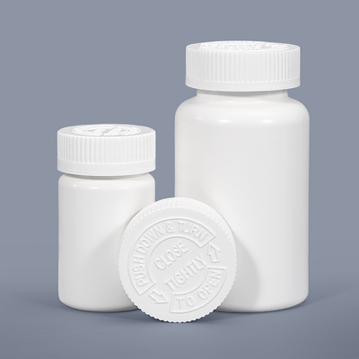 Gravierter weißer, runder Plastikflasche für Tabletten