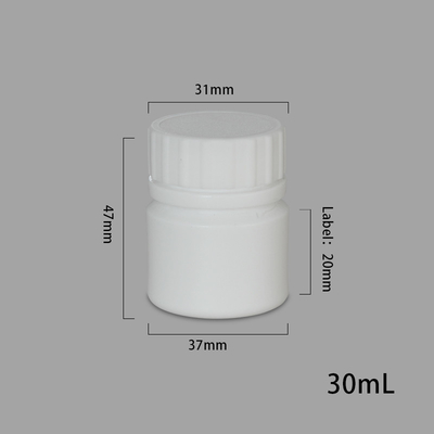 SCREW CAP Deckel Mini-Pillenbehälter für 30 ml Plastik-Weiß Medizin Glas in HDPE-Material