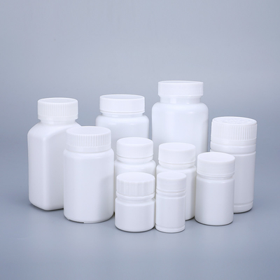 HDPE-Flasche aus Kunststoff für Pillenkapseln Vitaminleere weiße Feststoffe