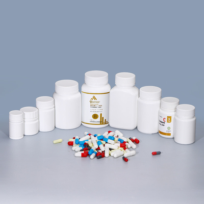 20 ml bis 200 ml leere Pillenflaschen Verpackung mit Schraubverschluss Rundflasche aus HDPE-Material
