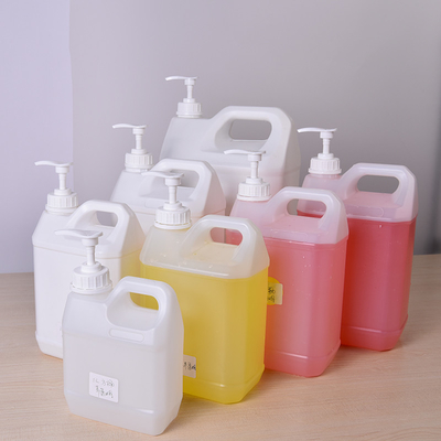 Quadratische HDPE-Kunststoff-Jerry-Dose für Seife Dusche Gel Shampoo Flüssigkeit 1L-5L Weiße Pumpe