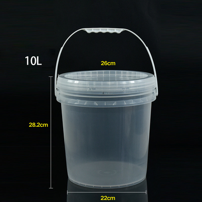10L Kapazität Klares Plastik Eimer Eimerfässer mit Deckel Bequem und vielseitig