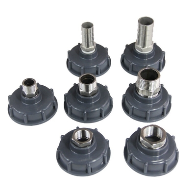 Schwarzer IBC-Tankadapter mit S60X6-Schnur zu 1 
