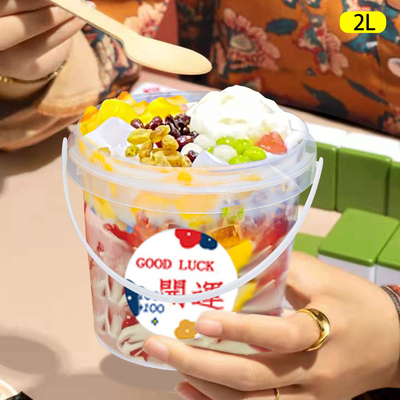 Wasserbehälter 500ml 1L 2L Plastikbehälter mit Deckel für Wasser Joghurt Cookie Speicher