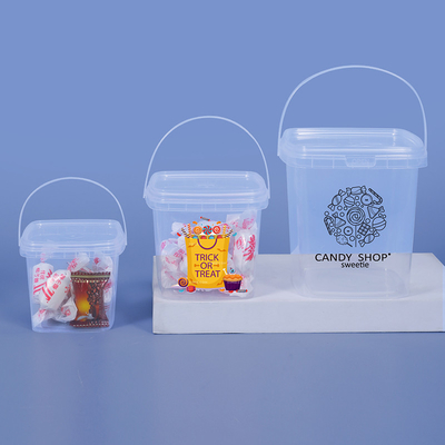 Kapazität 280ml 500ml 1L 2L Lebensmittelqualität Quadrat Kleines klares weißes Plastikbehälter BPA-frei