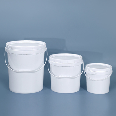 18L recycelte große Plastikbehälter weißer Eimer mit Schraubdeckel