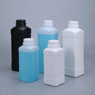 Hohe Haltbarkeit Viereck HDPE-Flasche mit manipulationssicheren Kappen Chemikalienbeständig