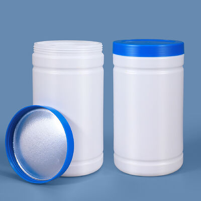 2L White HDPE Plastic Jar with Blue Screw Lid Seal Container Food Grade Material for Storage without Leakage