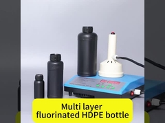 Flasche aus schwarzem fluorisiertem HDPE-Kunststoff